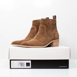 Dolce Vita Able Booties in Dark Brown Suede